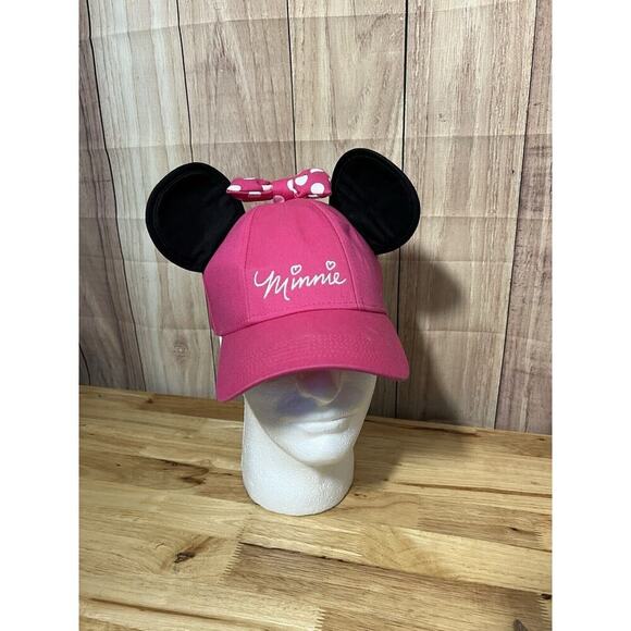 Ladies Minnie Mouse Hat With Ears Pink Adjustable - Picture 2 of 8